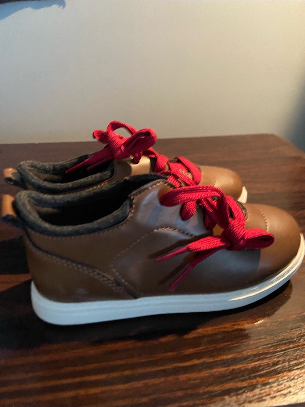 American Eagle by Payless Kids Brown Casual Sneakers with Red Laces